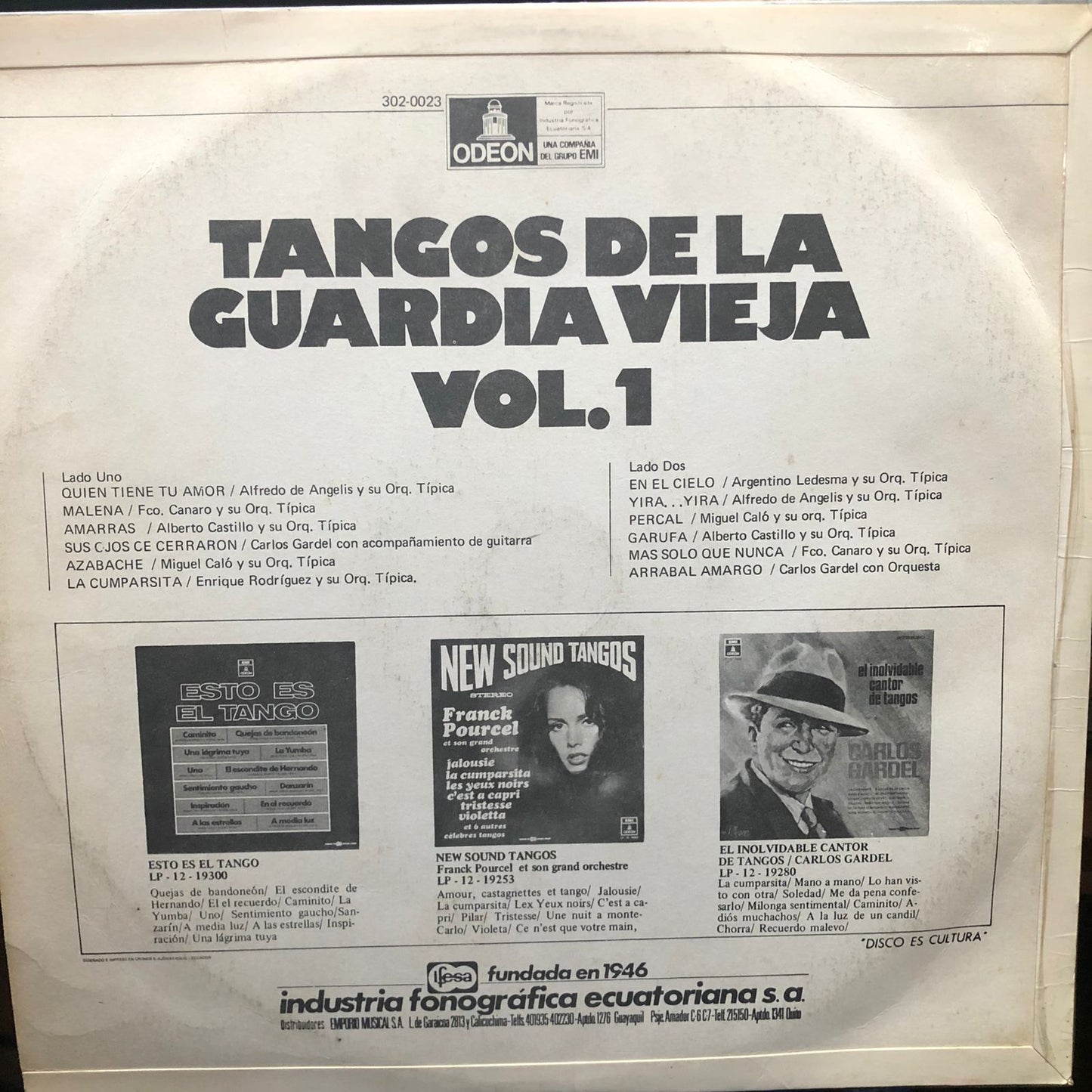 TANGOS DE LA GUARDIA VIEJA VOL.1 LP