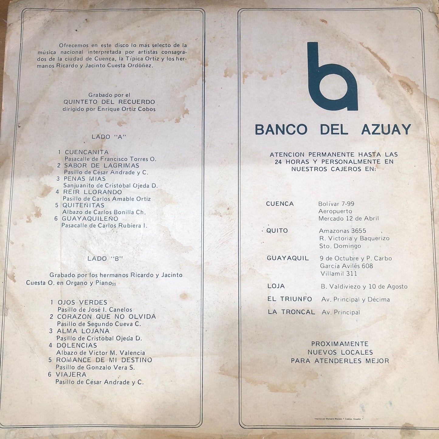 BANCO DEL AZUAY LP (DE EPOCA)