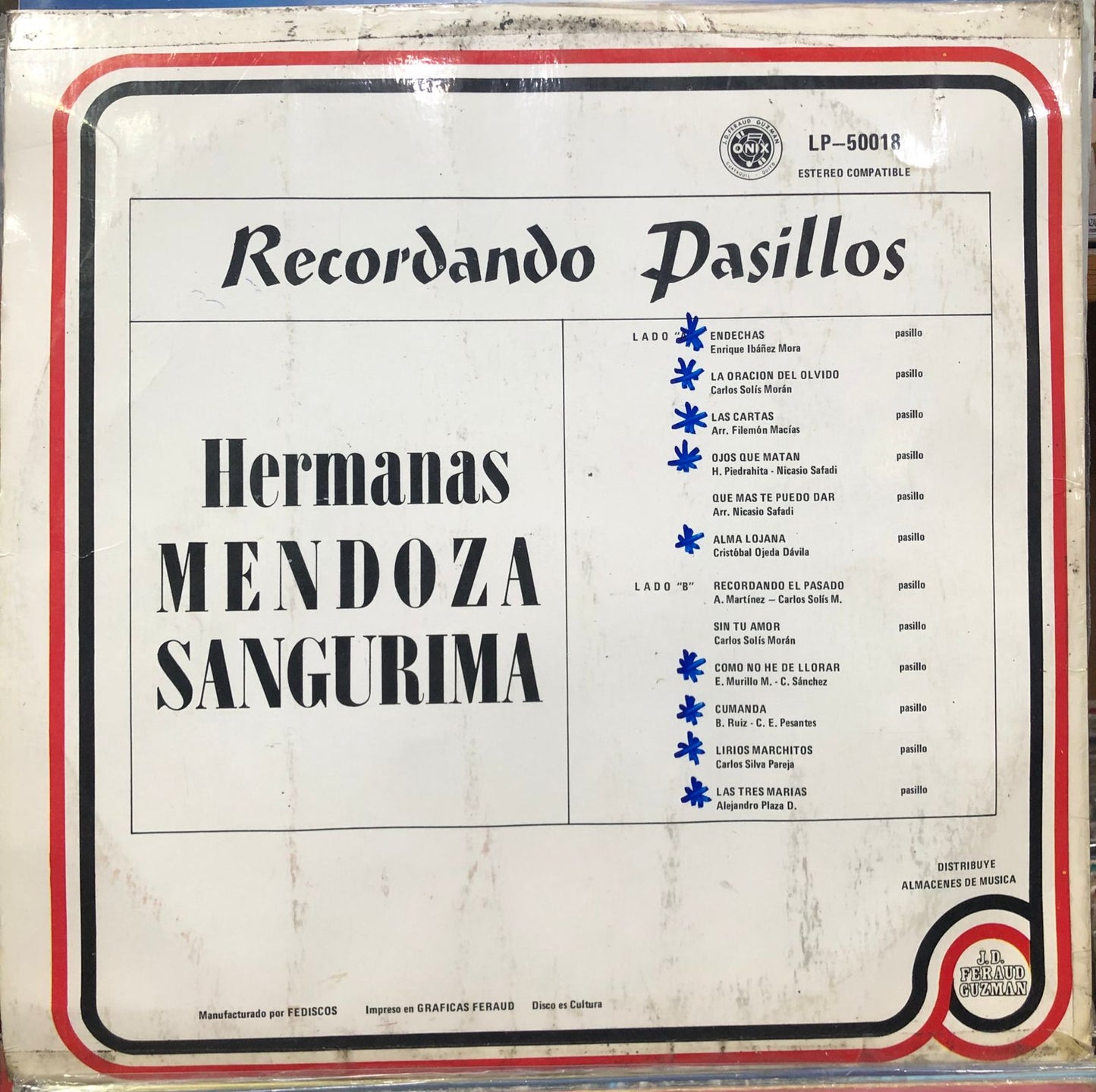 HNAS MENDOZA SANGURIMA - RECORDANDO PASILLOS LP
