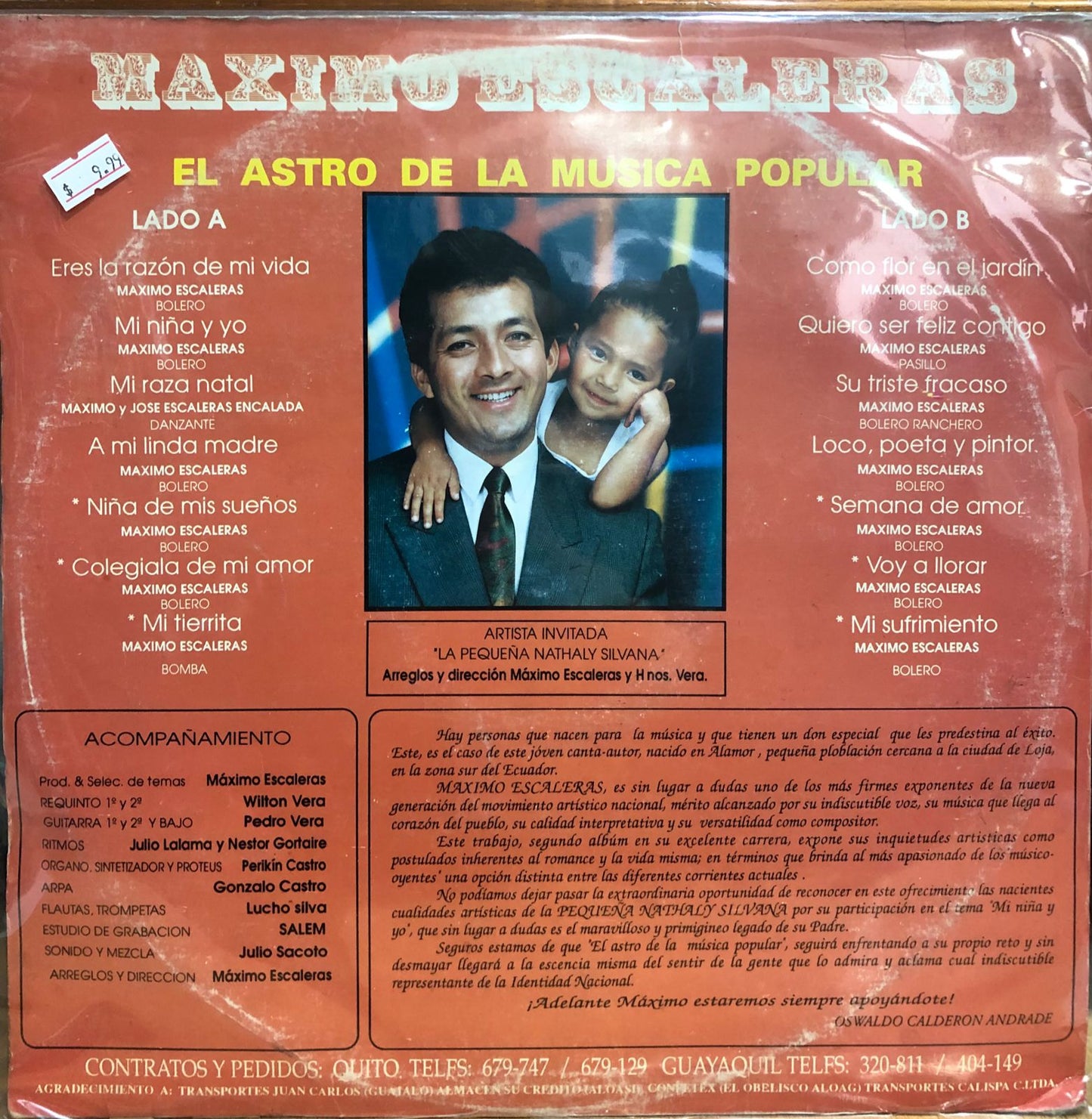 MAXIMO ESCALERAS - EL ASTRO DE LA MUSICA POPULAR VOL.2 LP