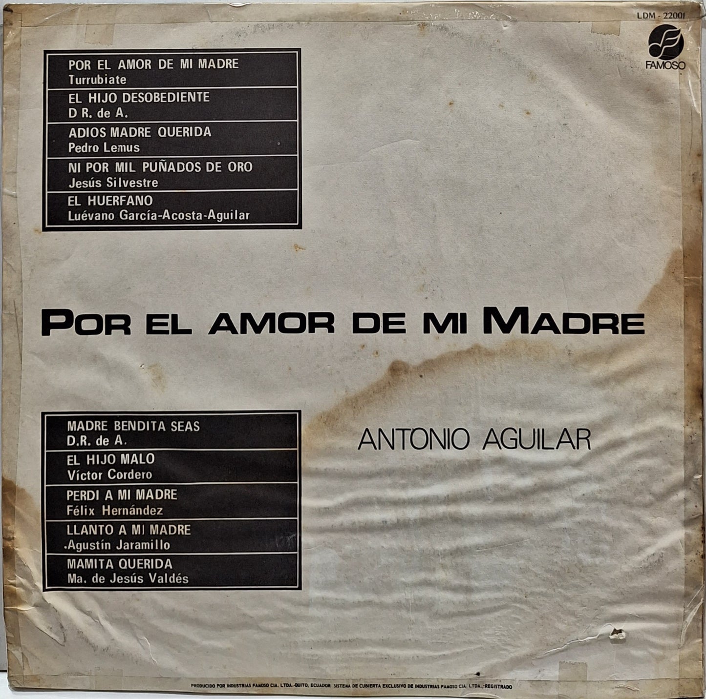 ANTONIO AGUILAR - POR EL AMOR DE MI MADRE LP