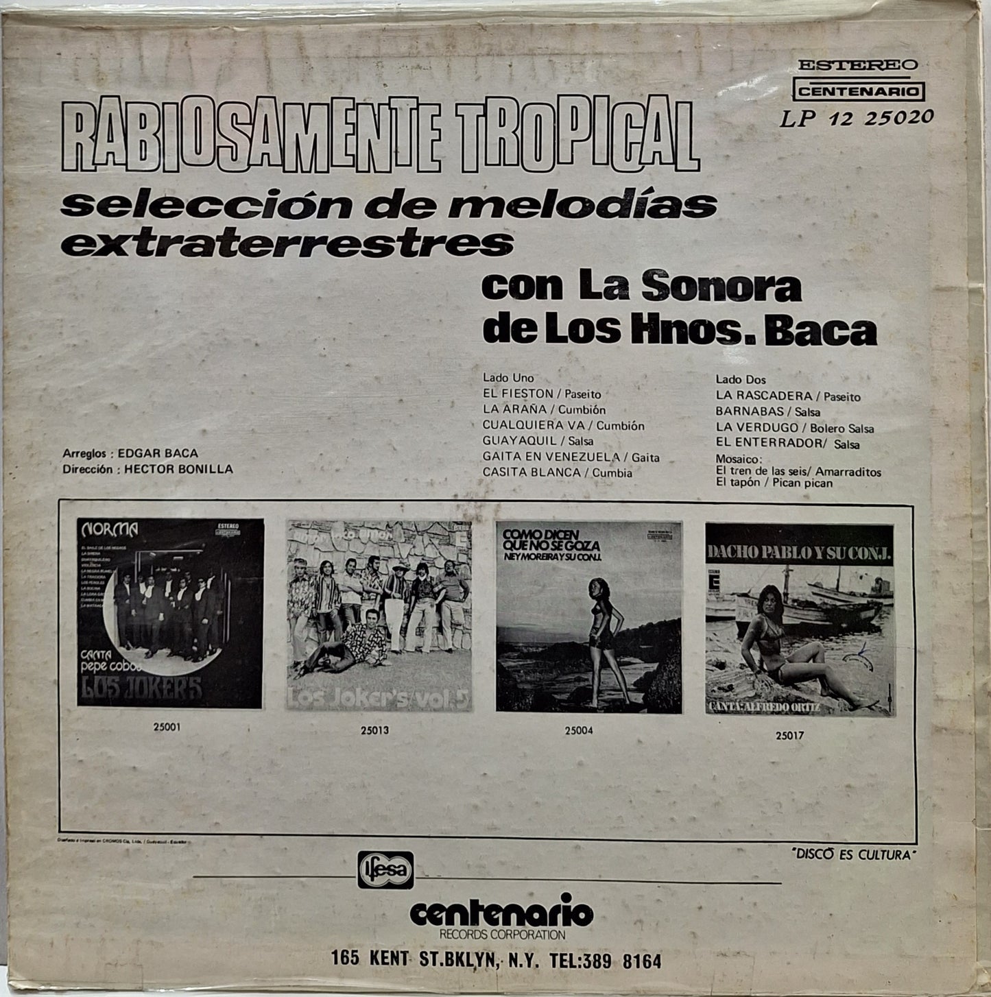LOS HERMANOS BACA - RABIOSAMENTE TROPICAL LP