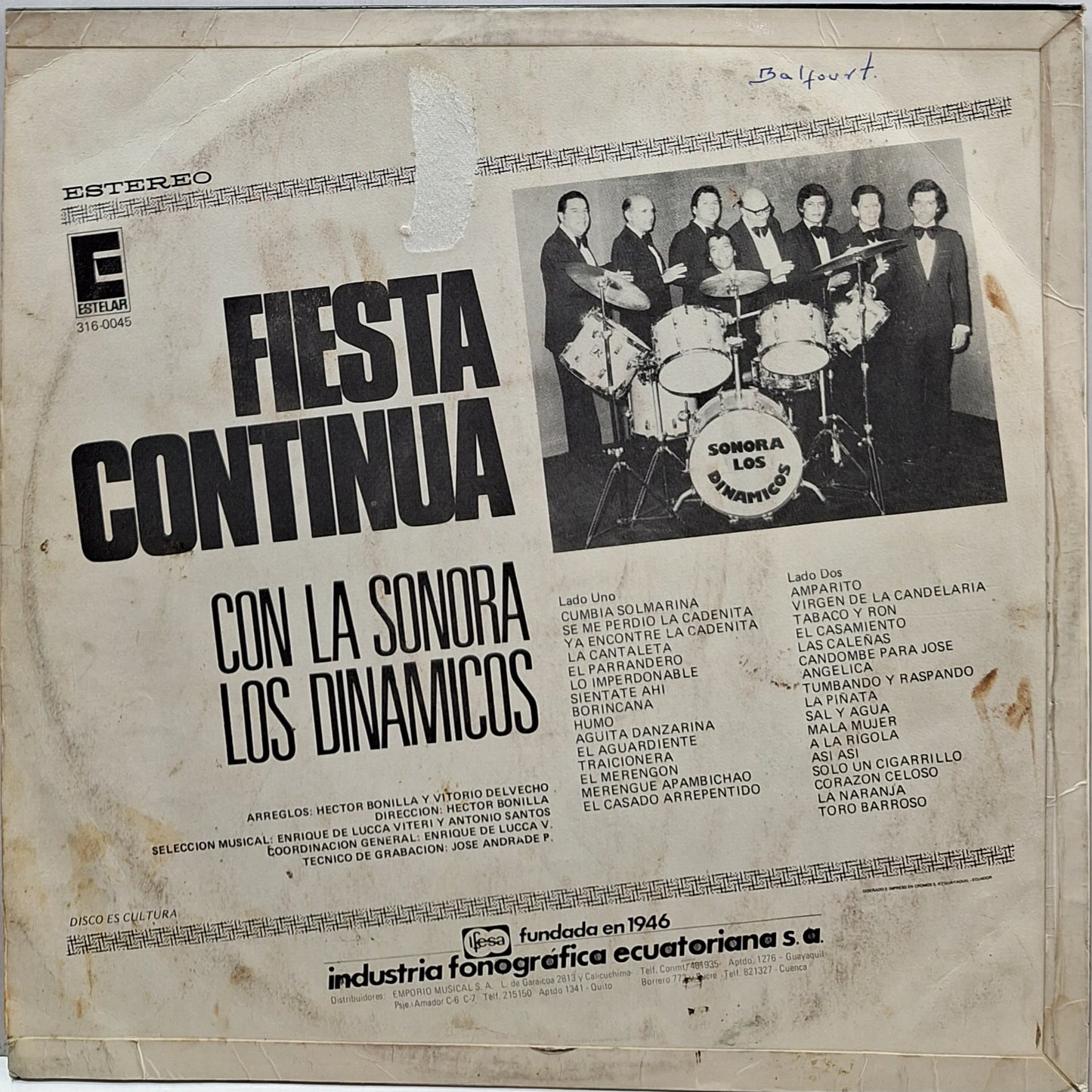 SONORA LOS DINAMICOS - FIESTA CONTINUA VOL.1 LP