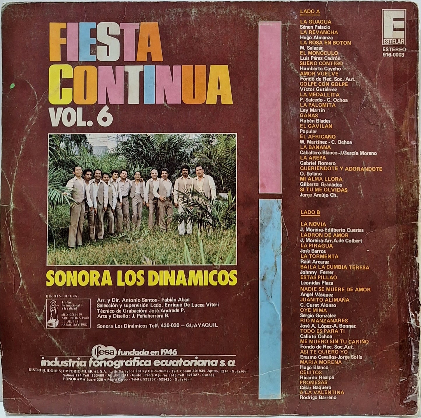 SONORA LOS DINAMICOS - FIESTA CONTINUA VOL 6 LP