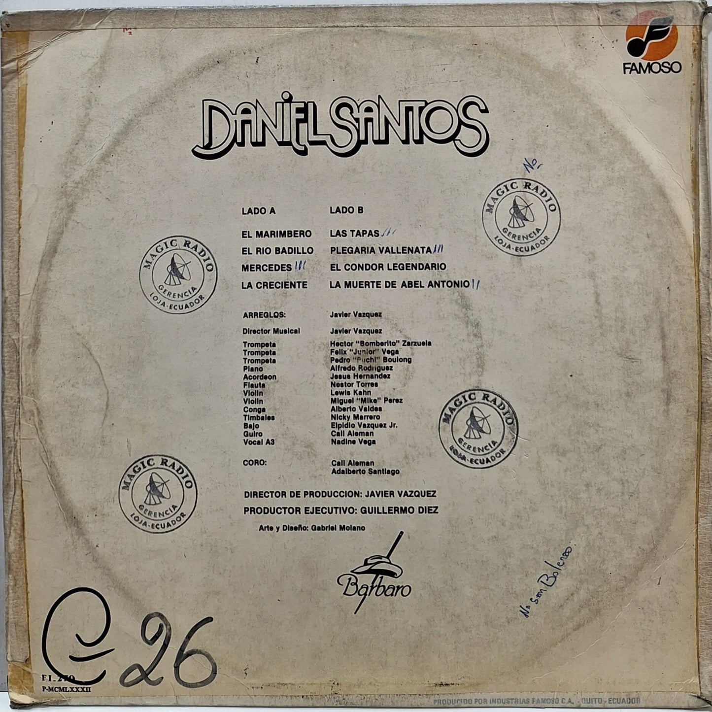 DANIEL SANTOS - EL MARIMBERO LP