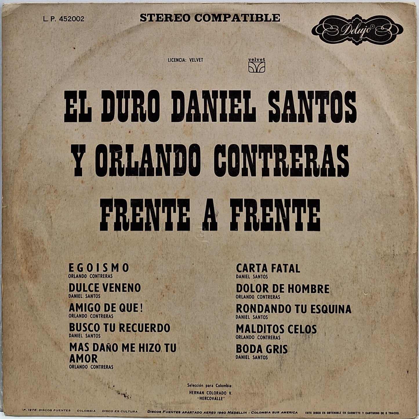 DANIEL SANTOS Y ORLANDO CONTRERAS - FRENTE A FRENTE LP