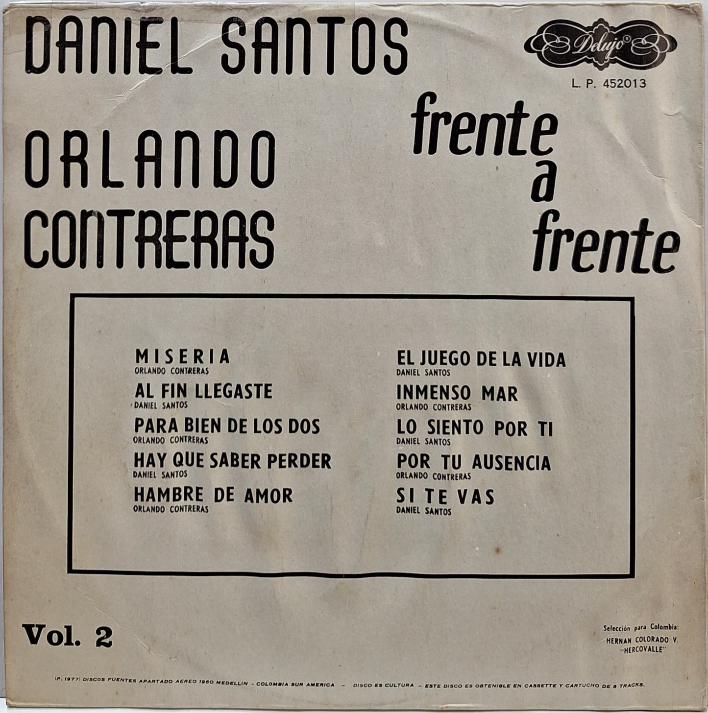 DANIEL SANTOS Y ORLANDO CONTRERAS - FRENTE A FRENTE VOL.2 LP