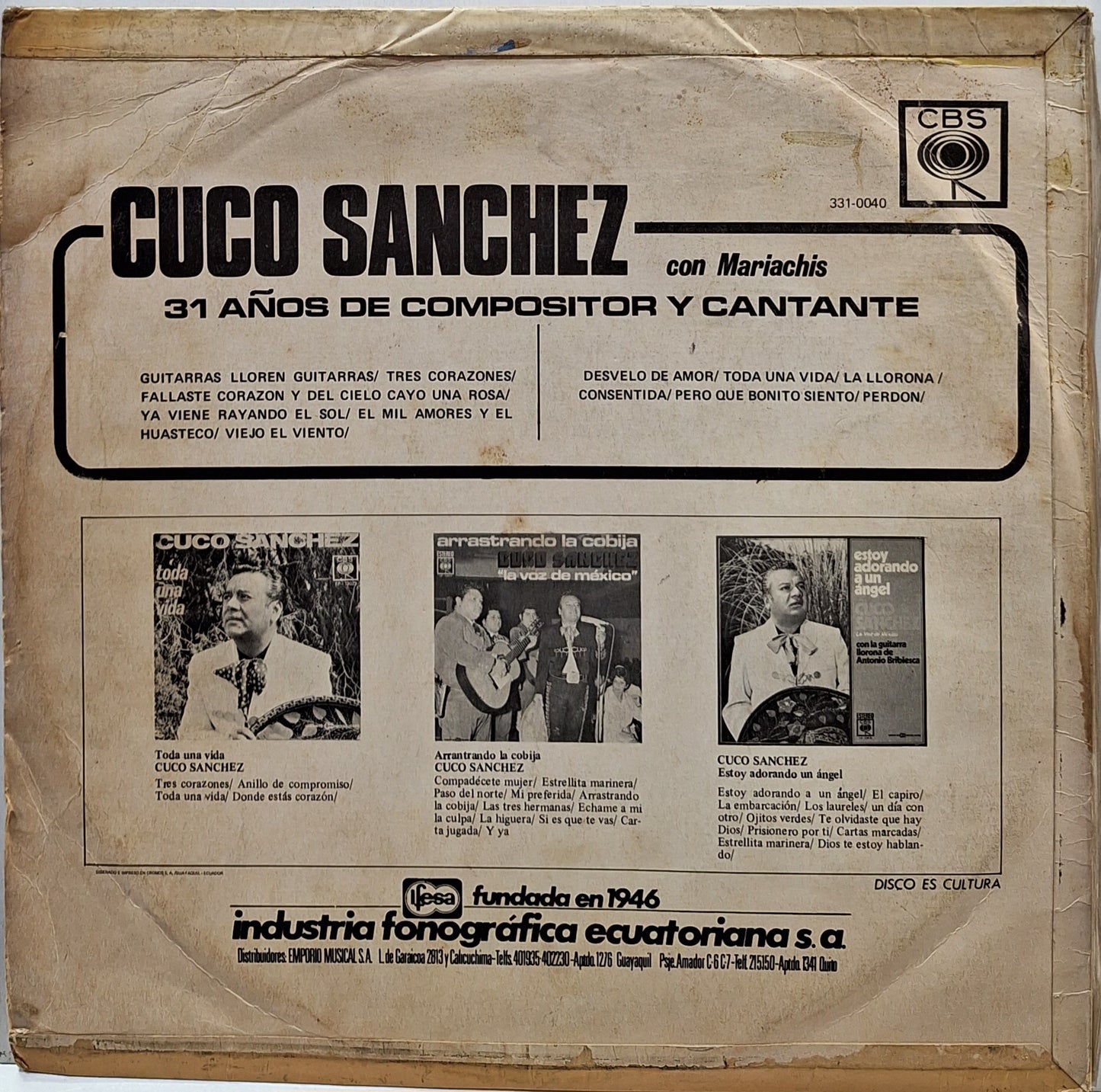 CUCO SANCHEZ - 31 AÑOS DE COMPOSITOR LP