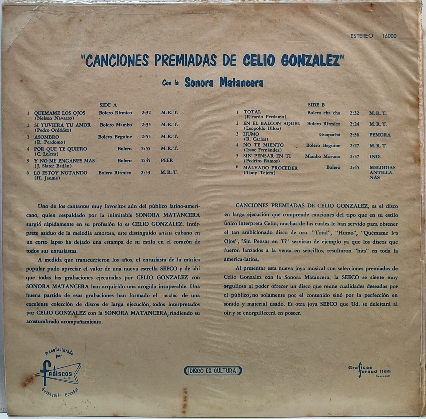 CELIO GONZALEZ - CANCIONES PREMIADAS DE LP