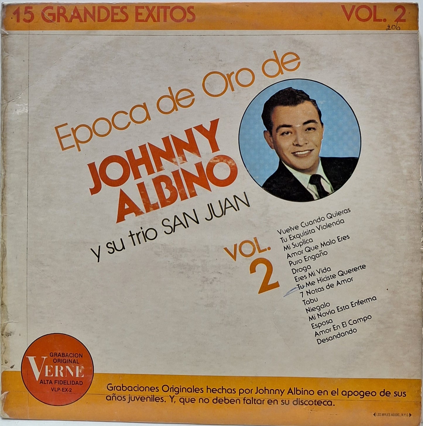 JOHNNY ALBINO - 15 GRANDES EXITOS VOL.2 LP