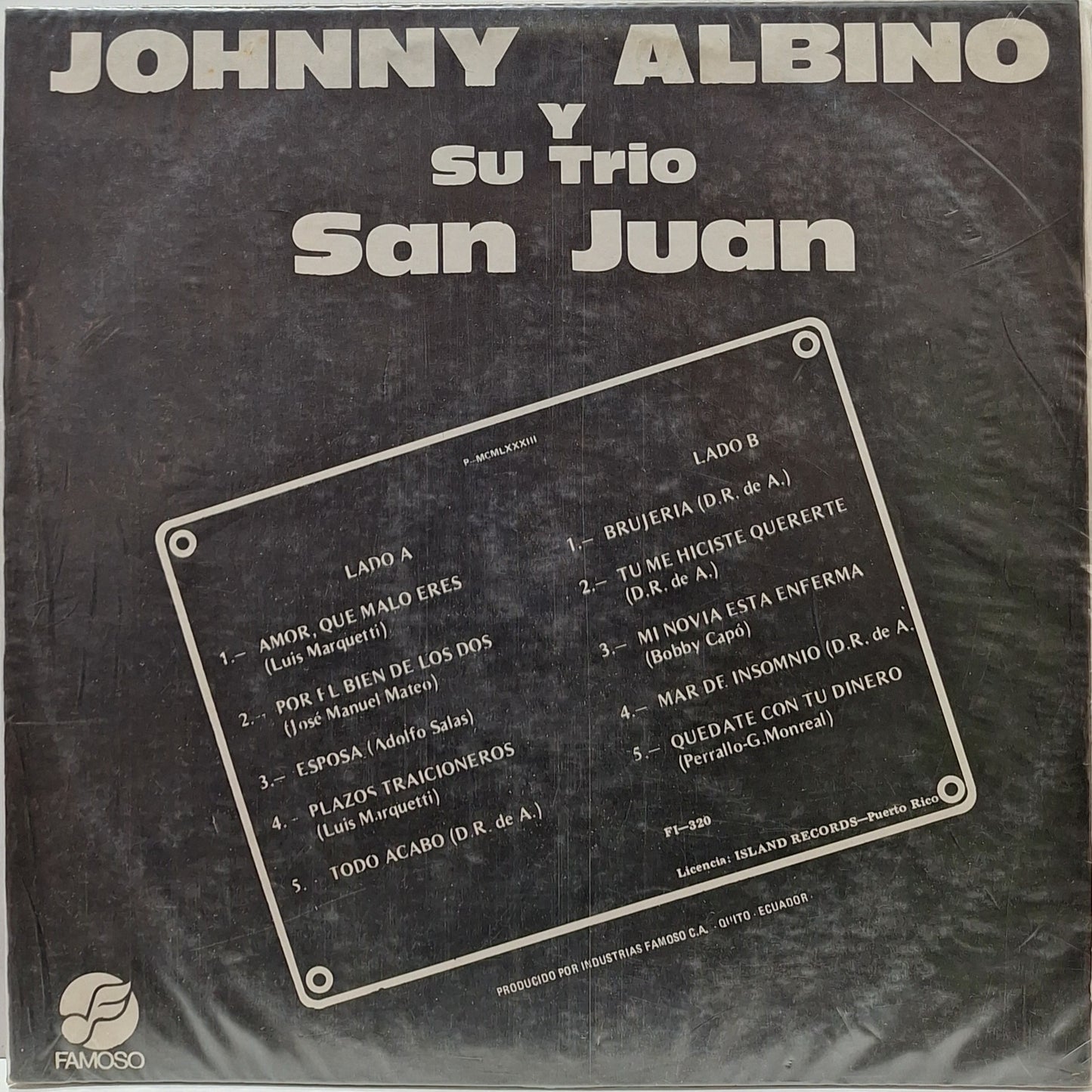 JOHNNY ALBINO Y SU TRIO SAN JUAN LP
