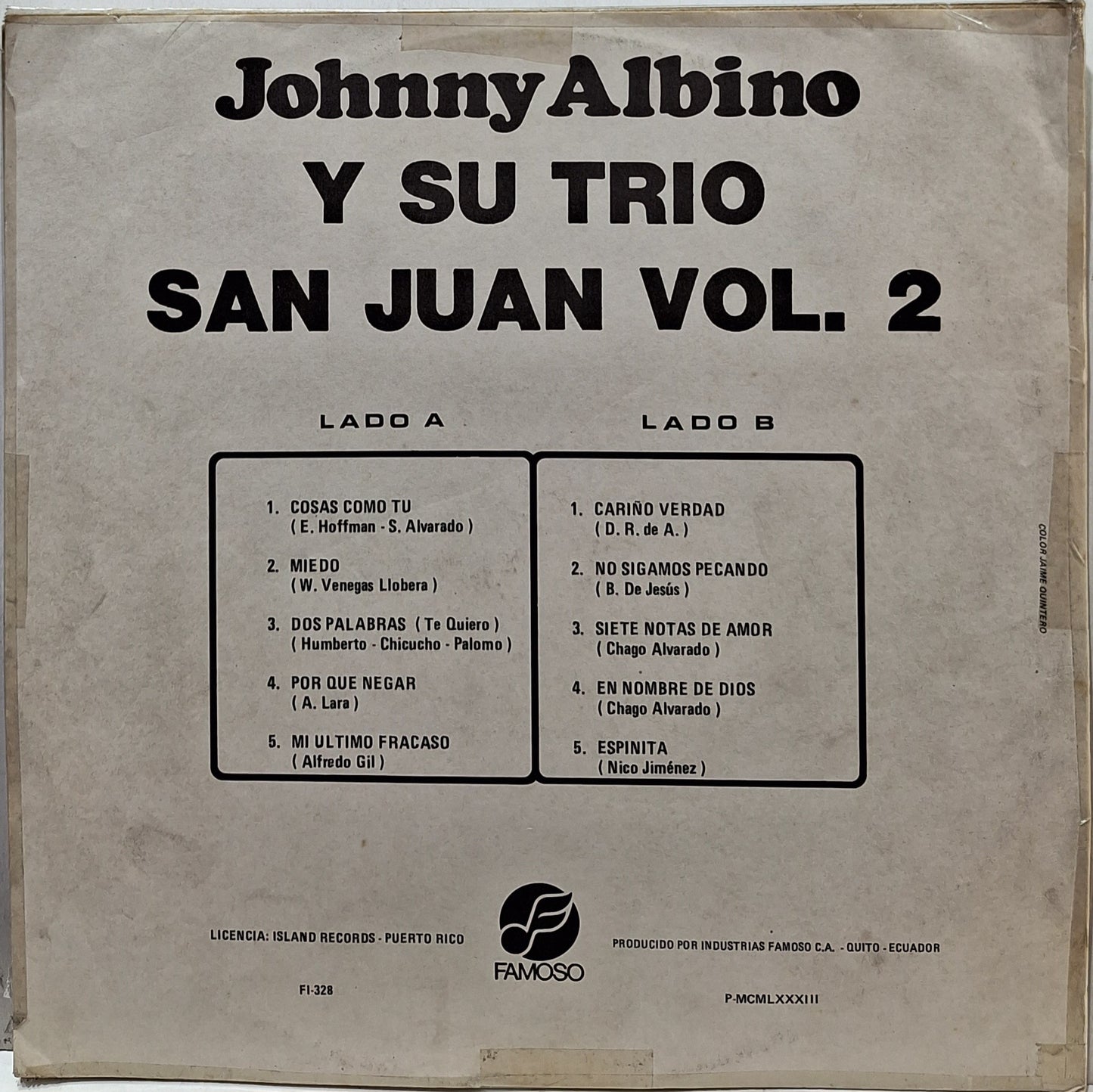 JOHNNY ALBINO Y SU TRIO SAN JUAN VOL.2 LP