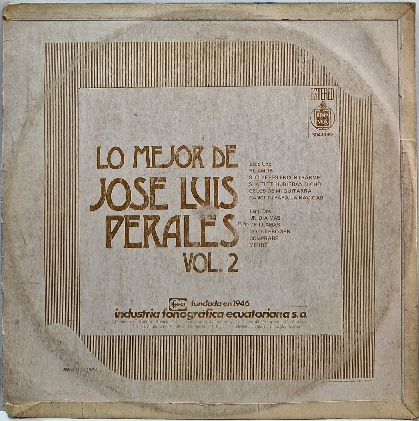 JOSE LUIS PERALES - LO MEJOR DE VOL.2 LP