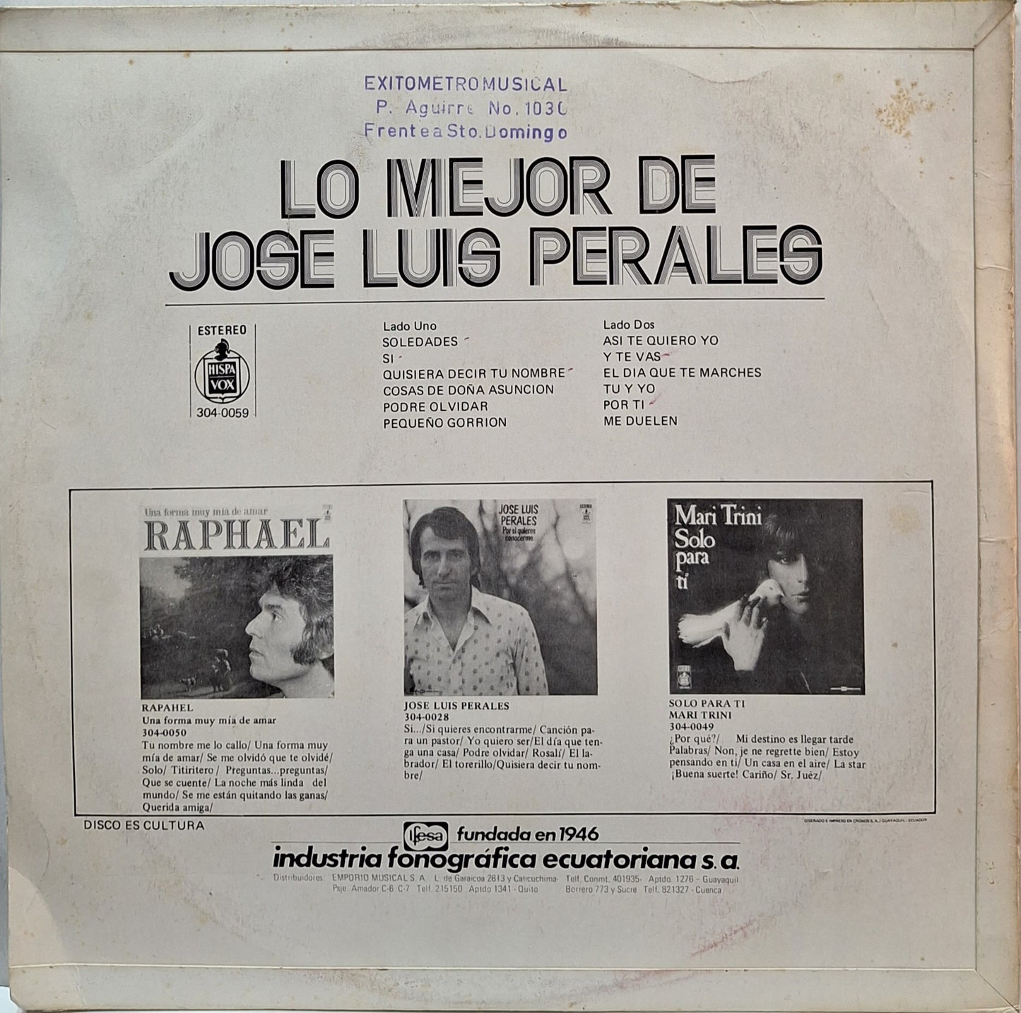 JOSE LUIS PERALES - LO MEJOR LP