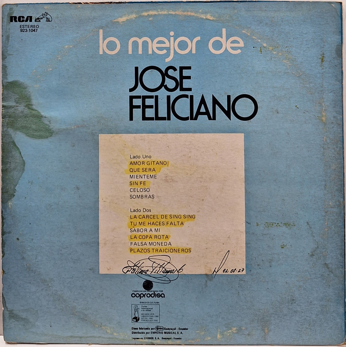 JOSE FELICIANO - LO MEJOR LP