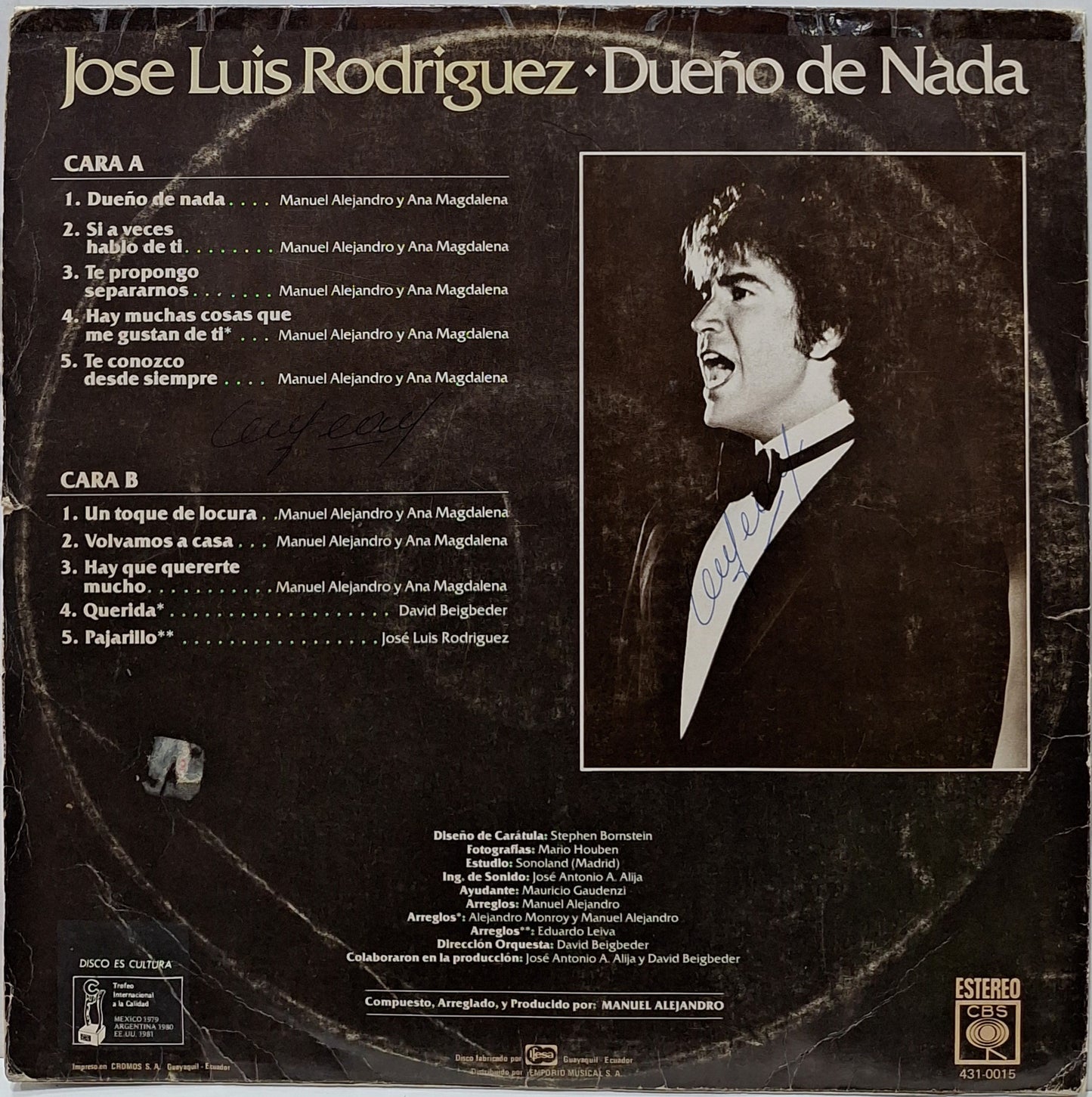 JOSE LUIS RODRIGUEZ - DUEÑO DE NADA LP