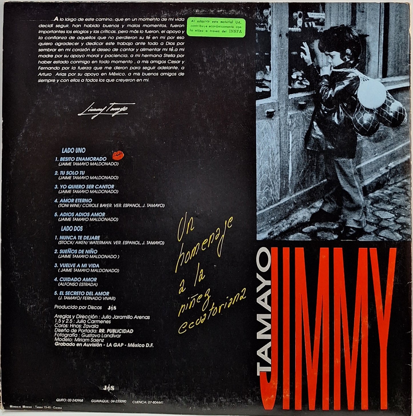 JIMMY TAMAYO - SUEÑOS DE NIÑO LP