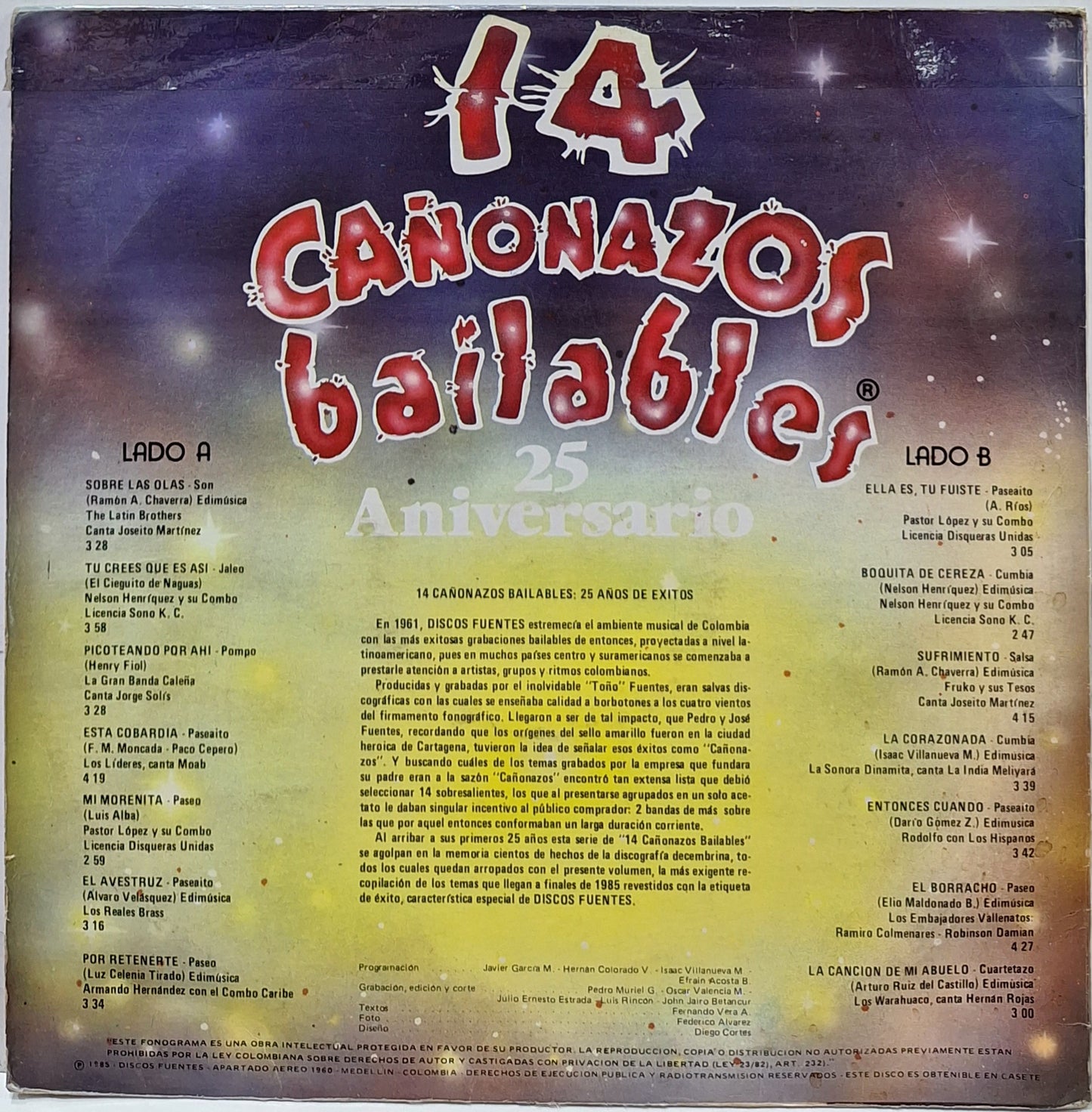 14 CAÑONAZOS BAILABLES VOL.25 LP