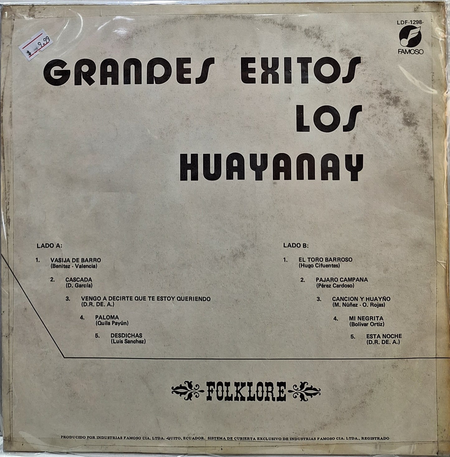 LOS HUAYANAY - GRANDES EXITOS LP