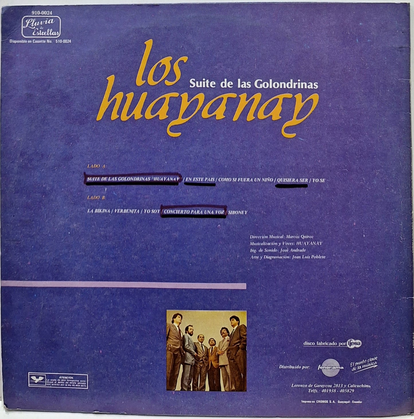 LOS HUAYANAY - SUITE DE LAS GOLONDRINAS LP