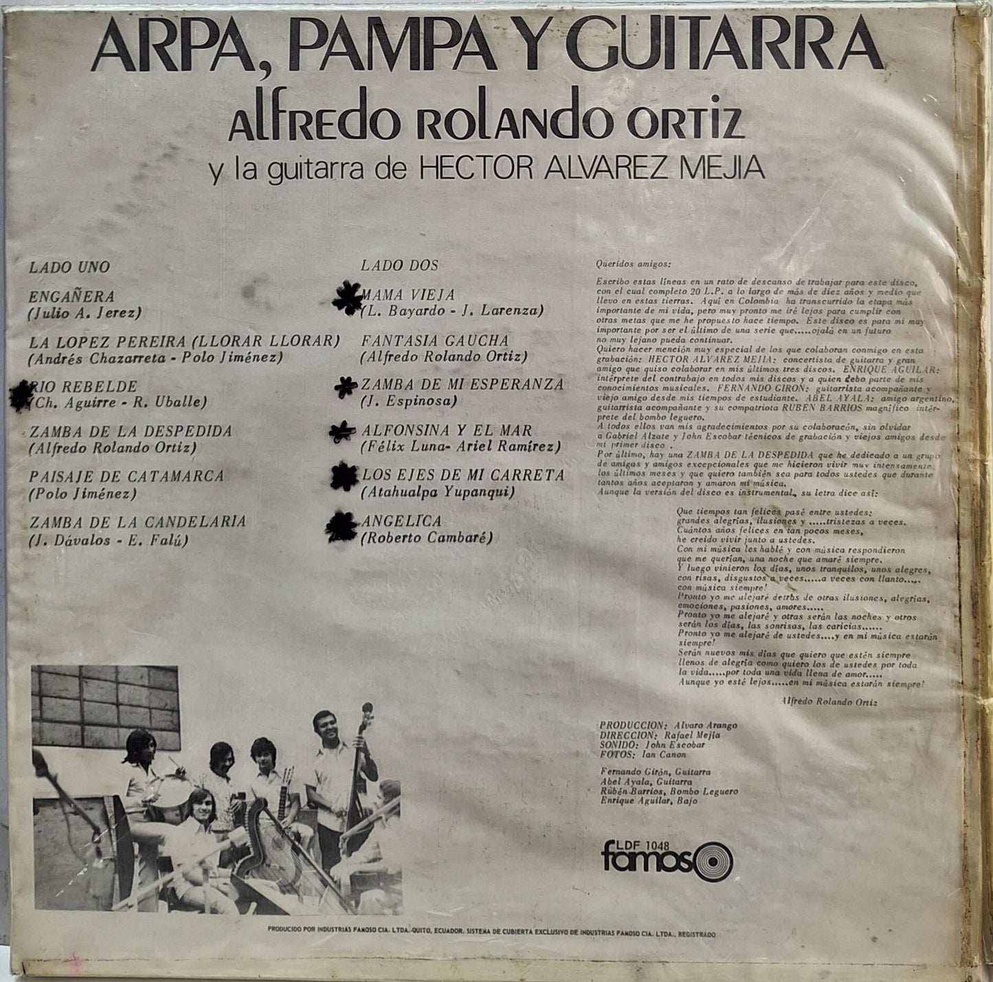 ALFREDO ROLANDO ORTIZ - ARPA PAMPA Y GUITARRA LP