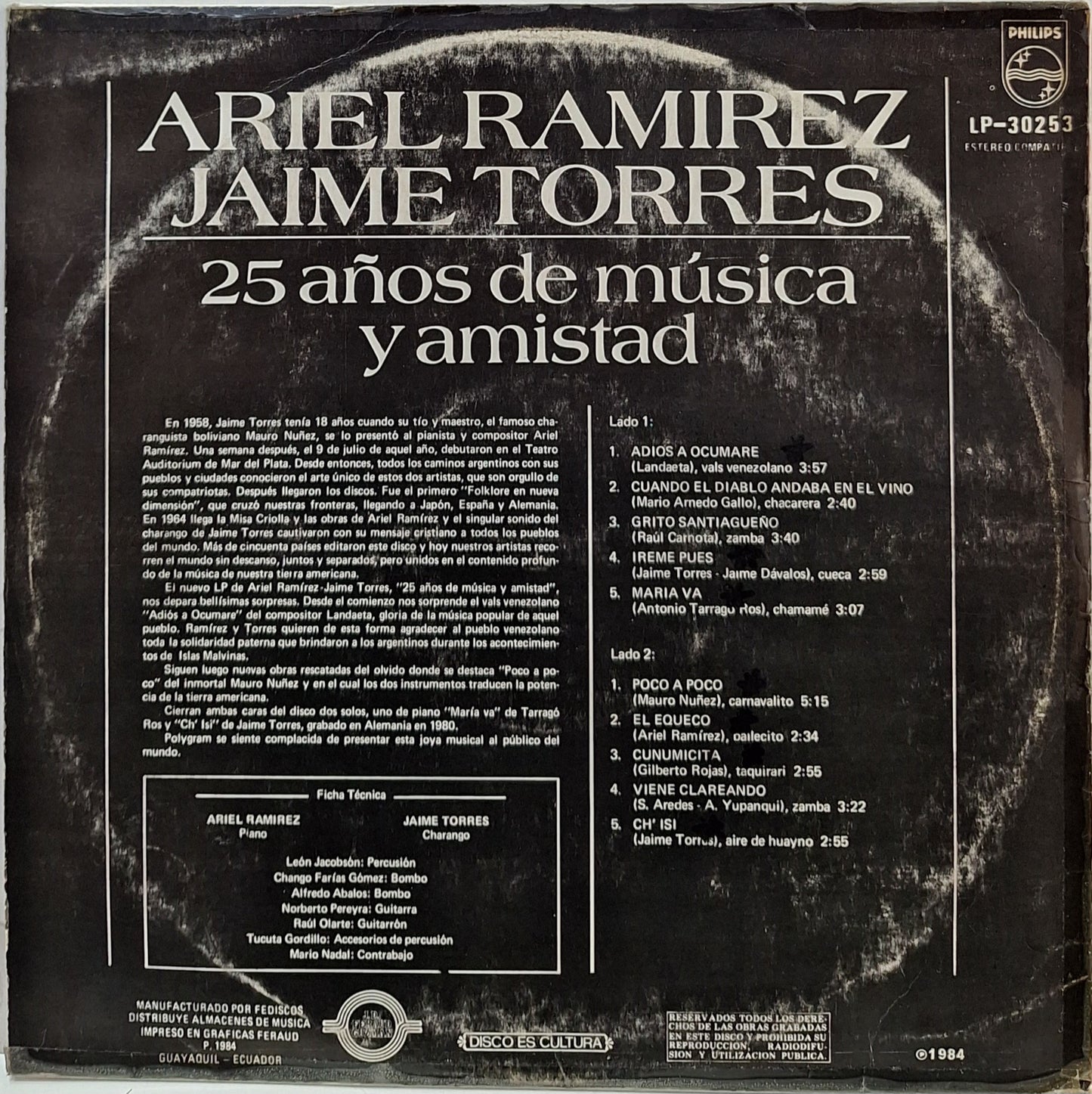 ARIEL RAMIREZ JAIME TORRES - 25 AÑOS DE MUSICA Y AMISTAD LP