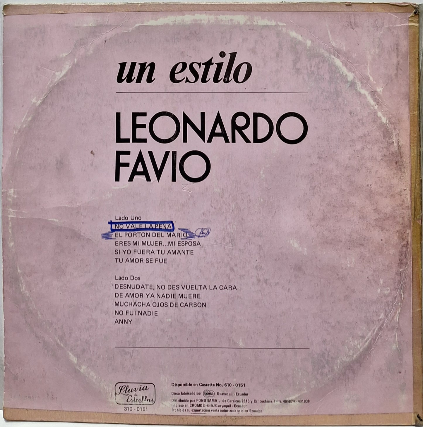 LEONARDO FAVIO - UN ESTILO LP