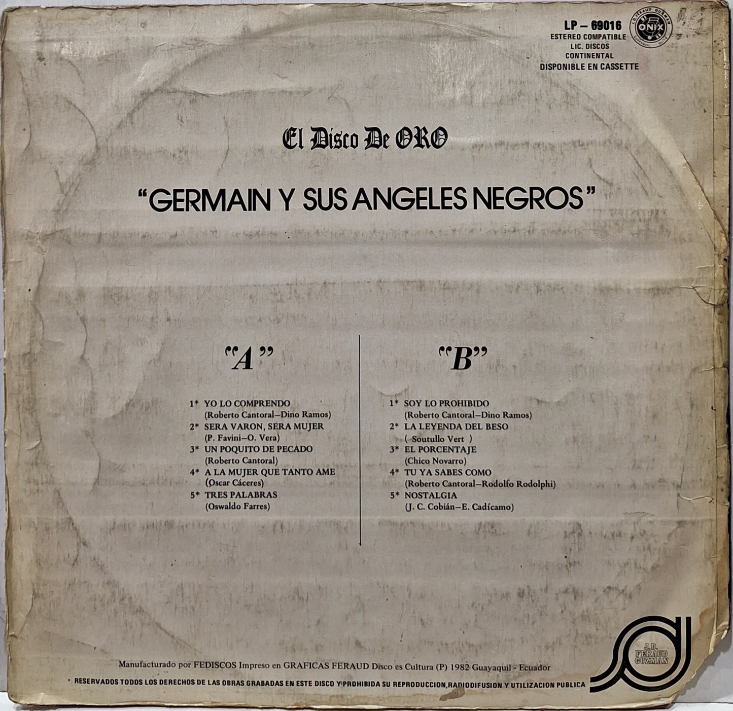 GERMAIN Y SUS ANGELES NEGROS - EL DISCO DE ORO LP