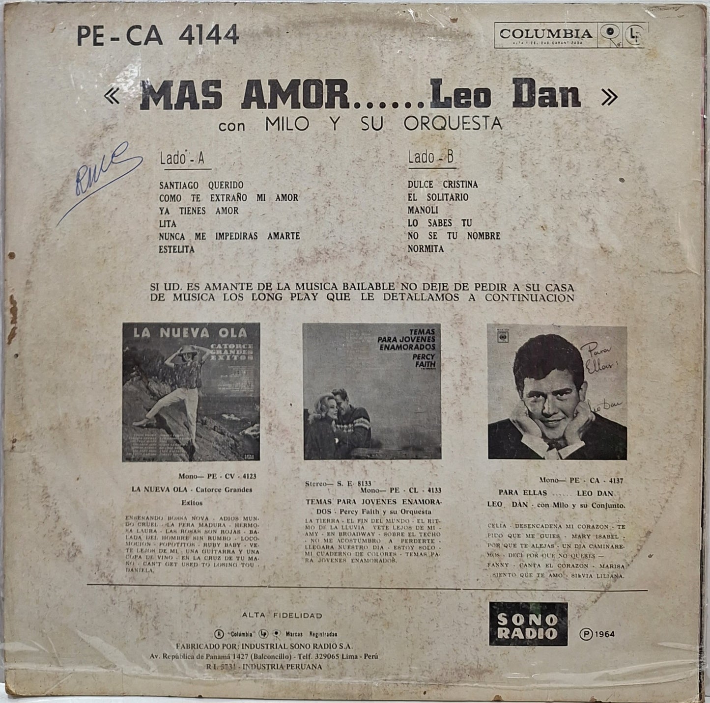 LEO DAN - MAS AMOR LP