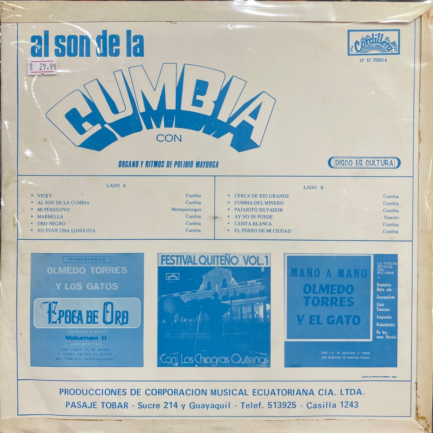 POLIBIO MAYORGA - AL SON DE LA CUMBIA LP