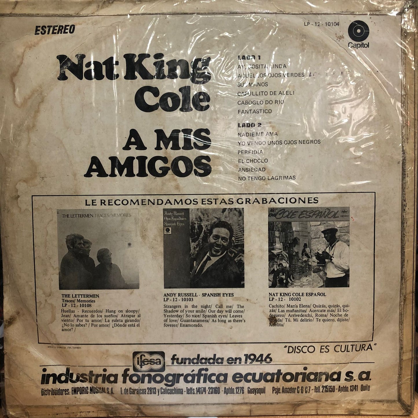 NAT KING COLE - A MIS AMIGOS LP