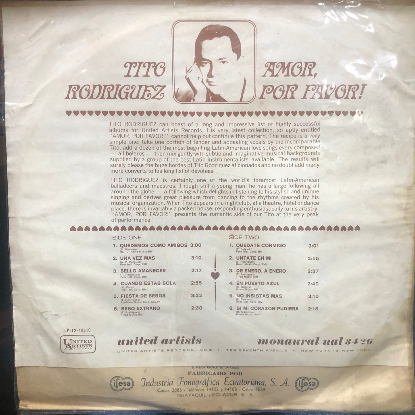 TITO RODRIGUEZ - AMOR, POR FAVOR! LP