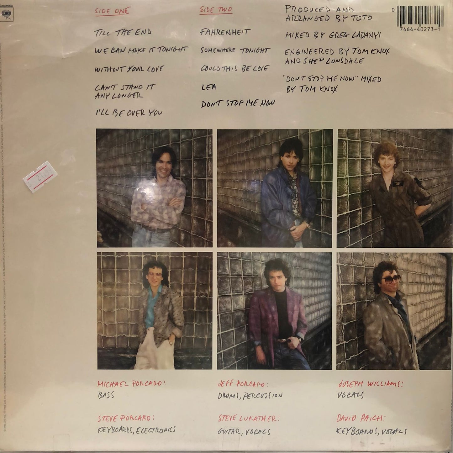 TOTO - FAHRENHEIT LP