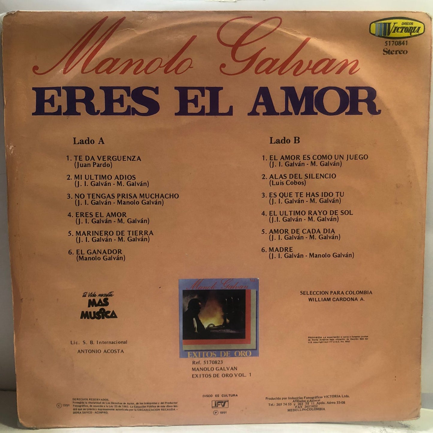MANOLO GALVAN - ERES EL AMOR LP