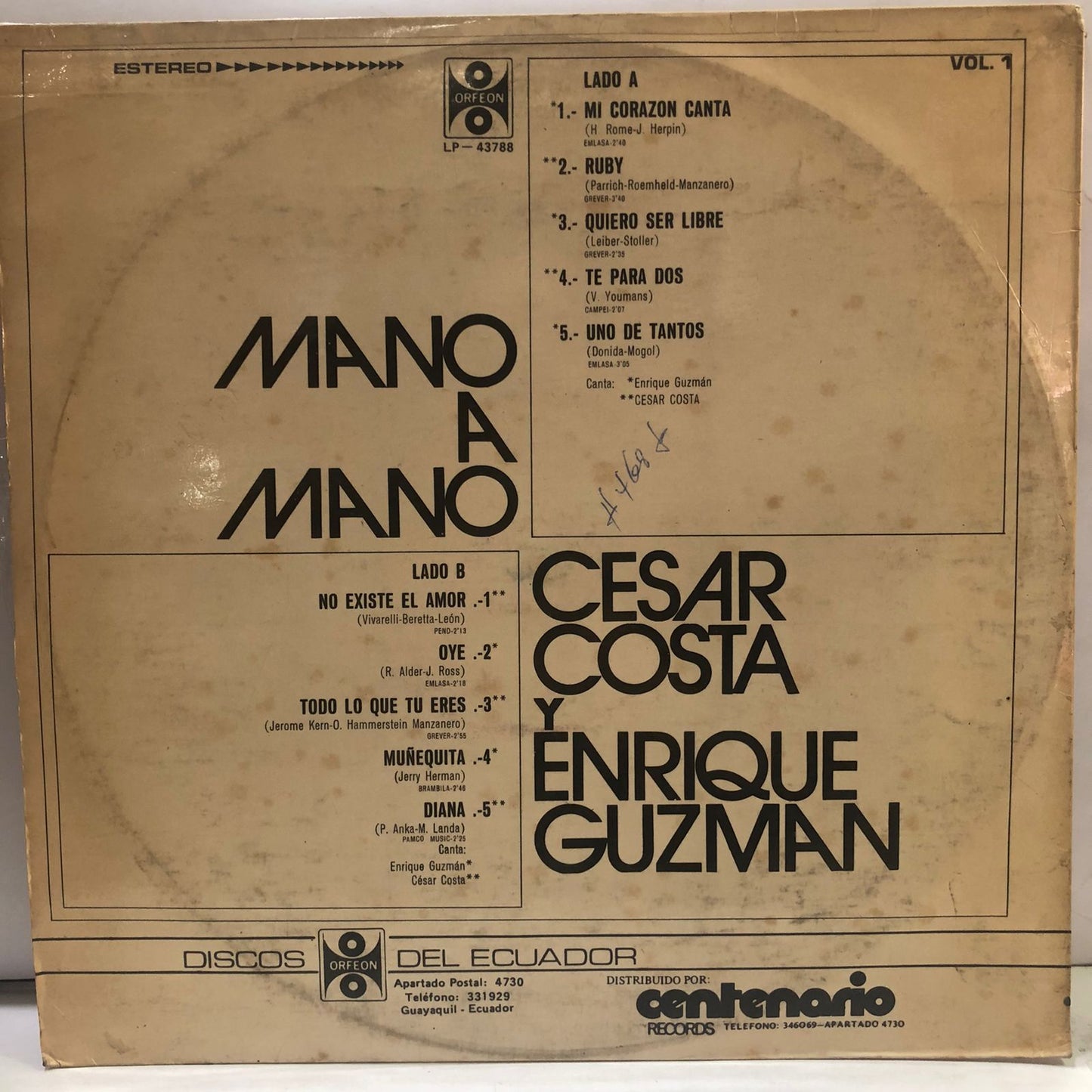 CESAR Y ENRIQUE - LOS GRANDES IDOLOS LP