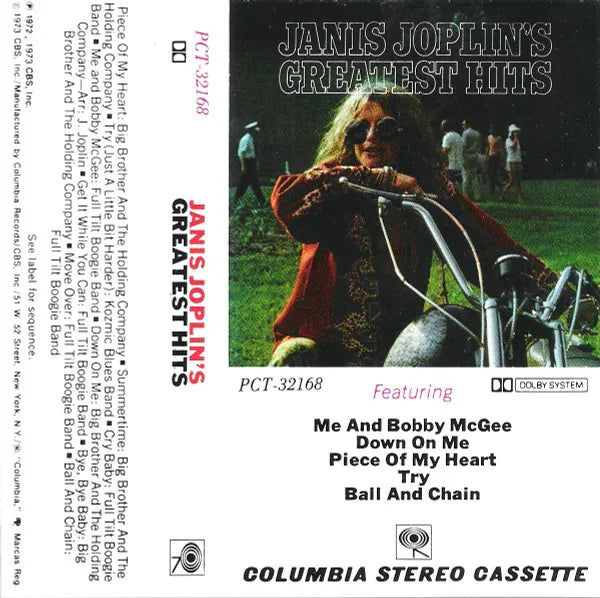 JANIS JOPLIN - GREATEST HITS CASSETTE