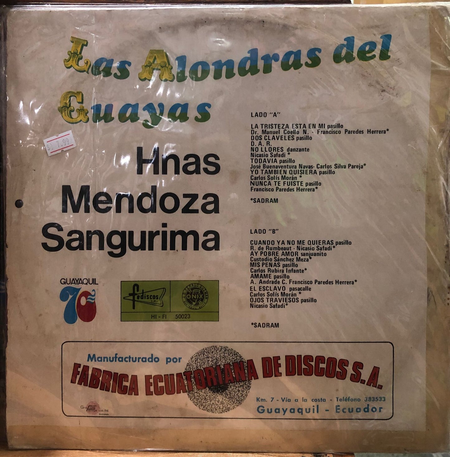 HNAS. MENDOZA SANGURIMA - LAS ALONDRAS DEL GUAYAS LP