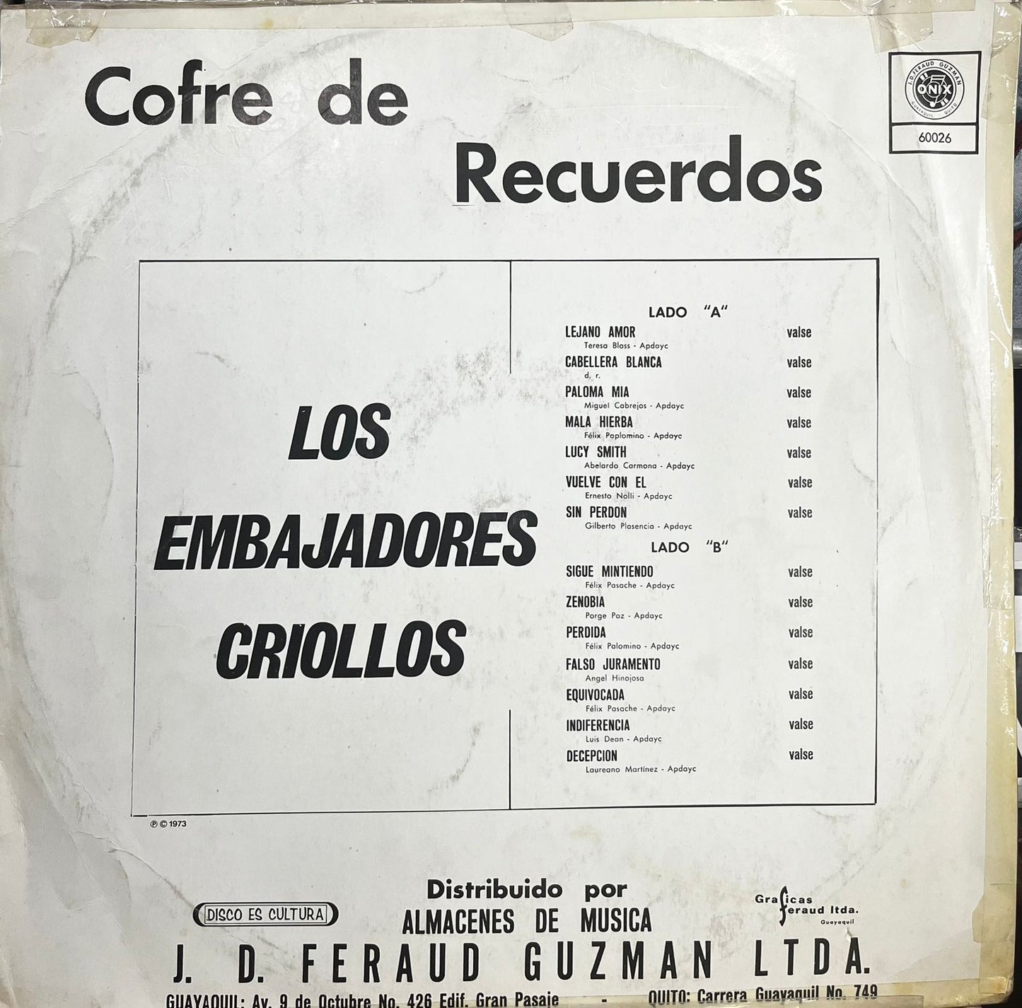 LOS EMBAJADORES CRIOLLOS - COFRE DE RECUERDOS LP
