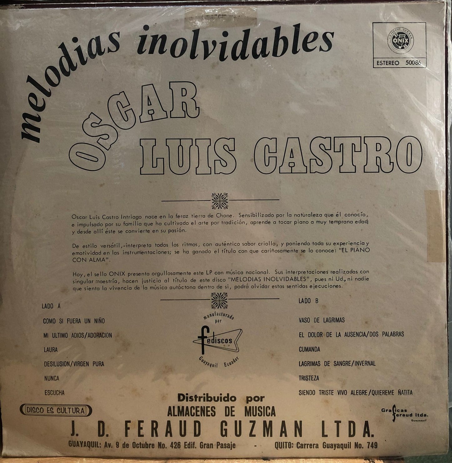 OSCAR LUIS CASTRO - MELODIAS INOLVIDABLES LP