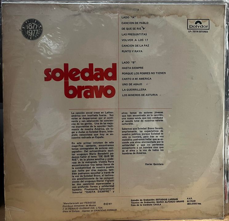 SOLEDAD BRAVO - LP