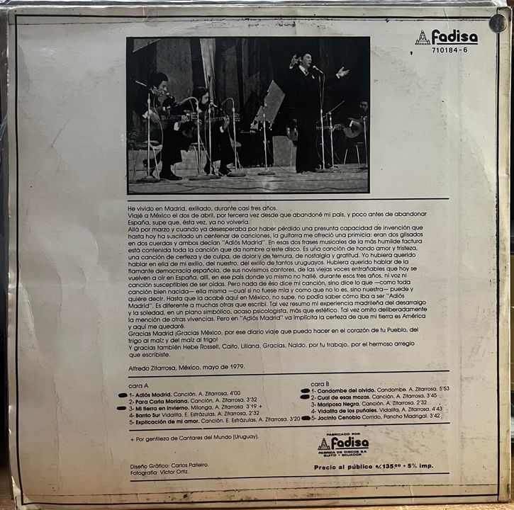 ZITARROSA - ADIOS MADRID