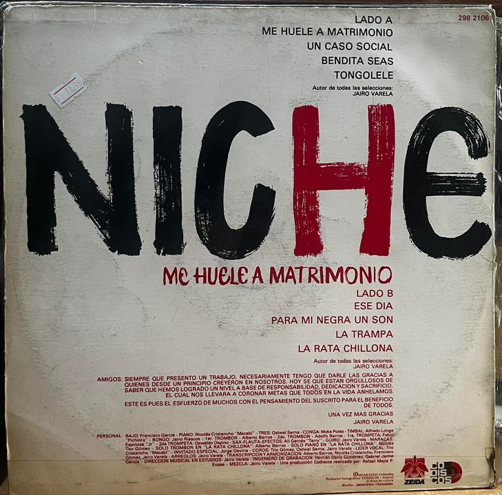 GRUPO NICHE - ME HUELE A MATRIMONIO LP