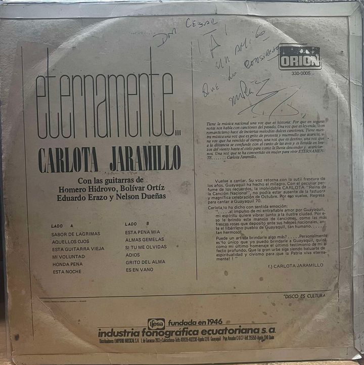 CARLOTA JARAMILLO - ETERNAMENTE LP