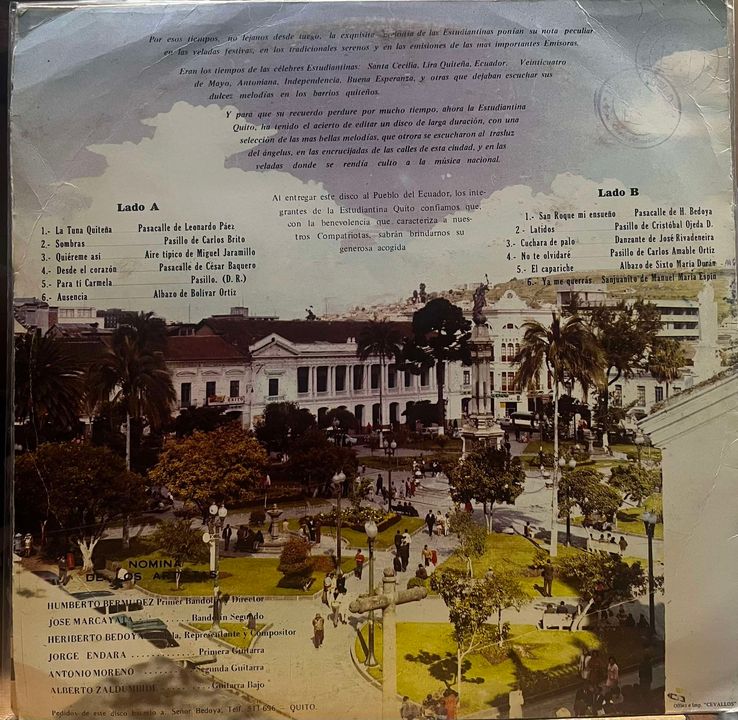 ESTUDIANTINA QUITO- BANDOLINES CANTAN AL ECUADOR LP