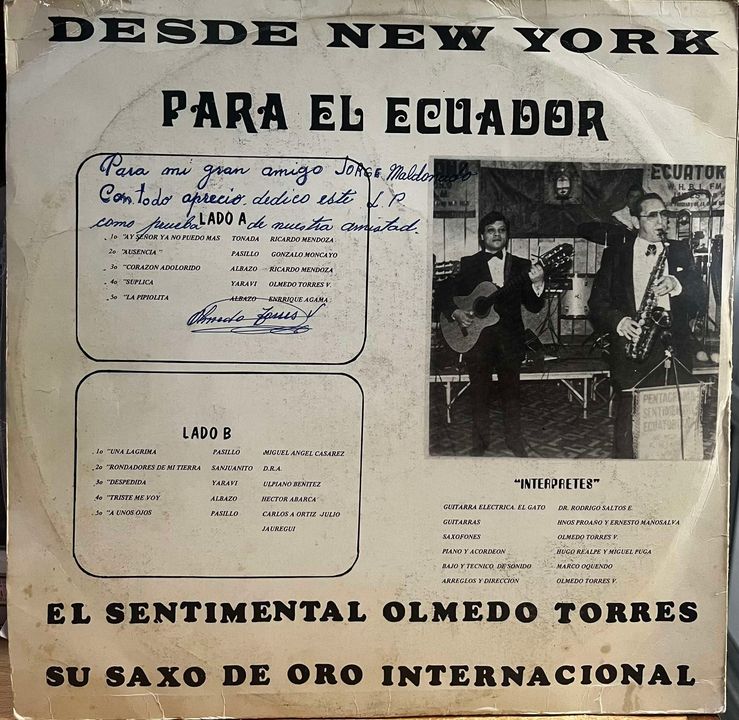 OLMEDO TORRES - DESDE NEW YORK PARA EL ECUADOR LP