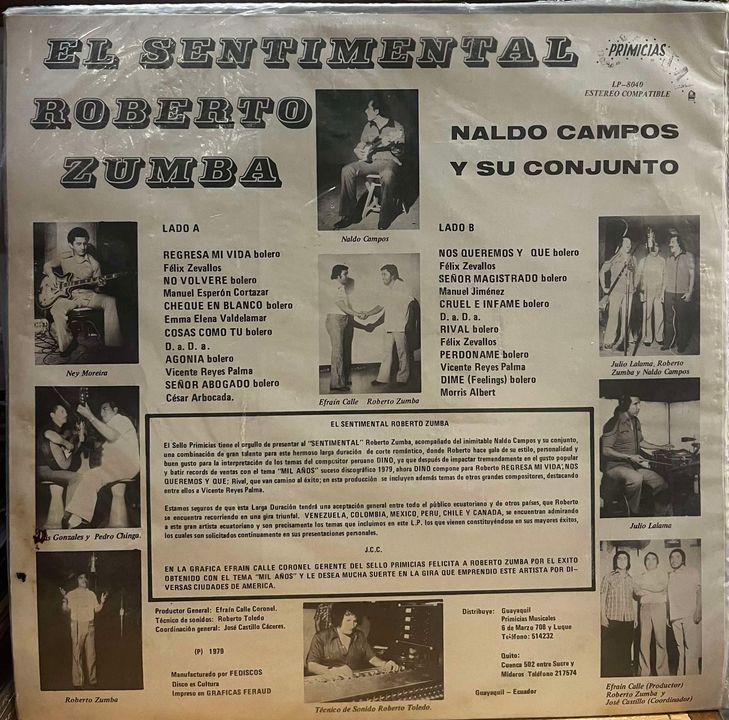 ROBERTO ZUMBA Y NALDO CAMPOS Y SU CONJUNTO - EL SENTIMENTAL LP