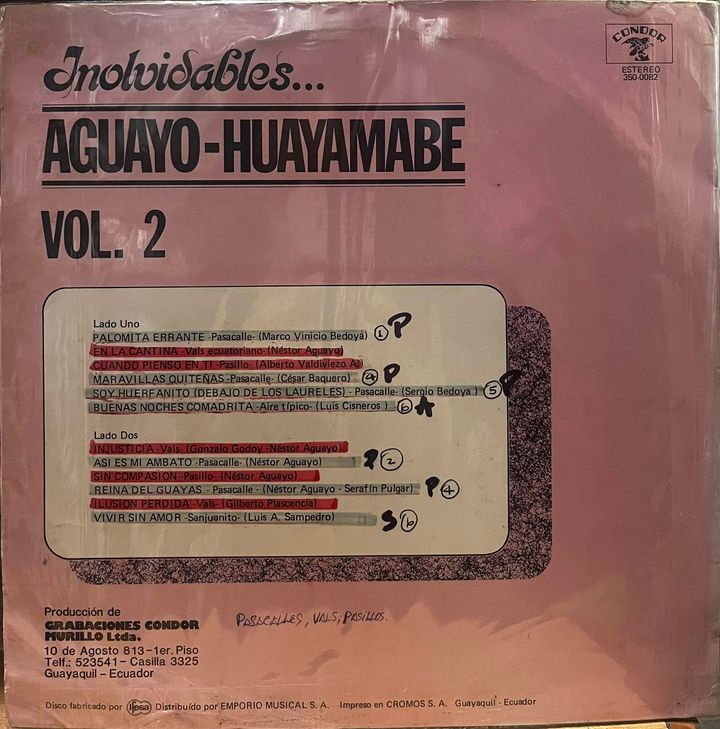 DUO AGUAYO HUAYAMABE - INOLVIDABLES VOL.2 LP