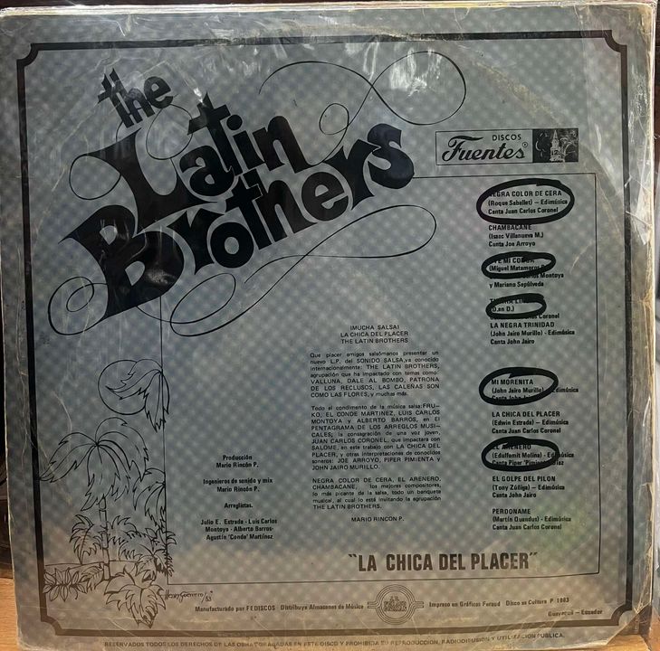 THE LATIN BROTHERS - LA CHICA DEL PLACER LP