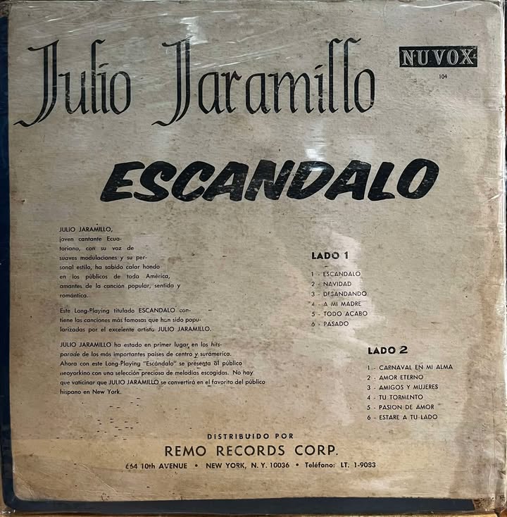 JULIO JARAMILLO - ESCANDALO LP