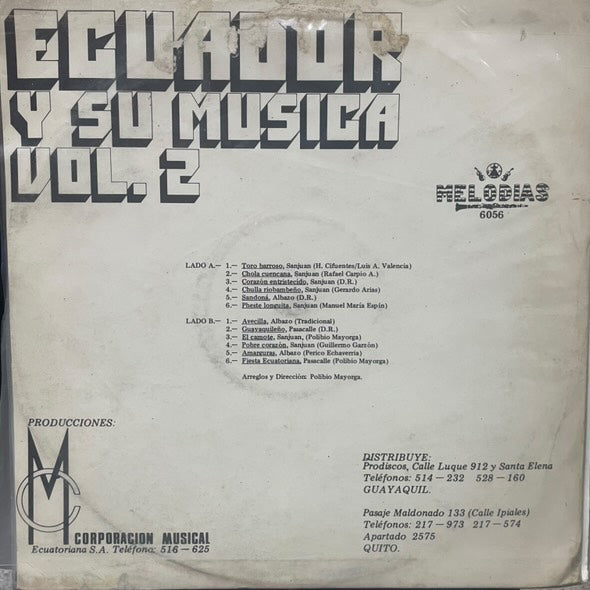 ECUADOR Y SU MUSICA VOL.2 LP